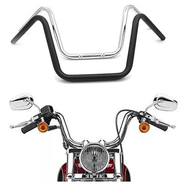バイク 汎用 アップハンドルバー 1インチ 25mm アメリカン 黒 メッキ