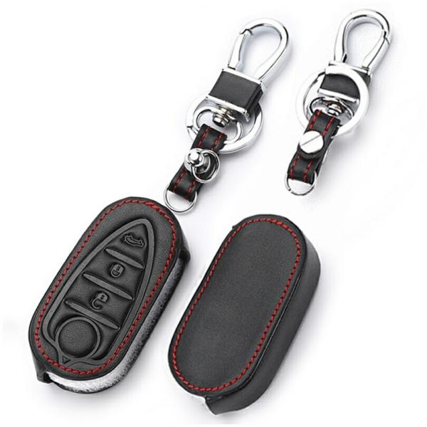 アルファロメオ 本革 スマートキーケース キーカバー ミト 4C ブレラ GTA ジュリエッタ キーホルダー アクセサリー 保護カバー キーレスカバー ジャック