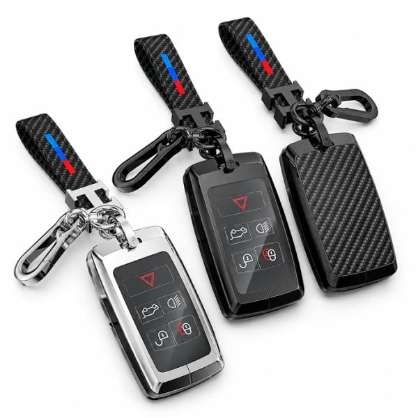 ジャガー ランドローバー B メタル カーボン調 キーケース キーカバー レンジローバー イヴォーク ヴェラール ディスカバリー XE XF XJ Iペイス E