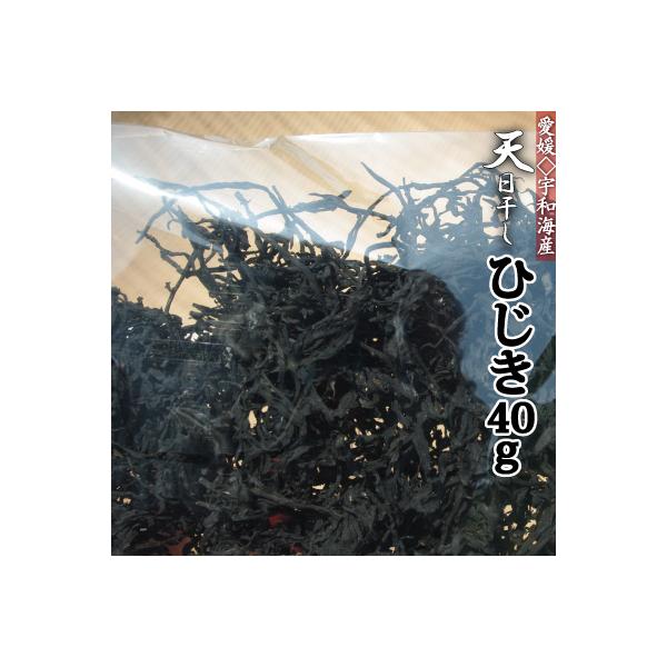 商品名：乾燥ひじき生産地：愛媛県原材料：ひじき内容量：40g(パッケージを含まない)賞味期限：製造日より6ヶ月商品について3月初め頃、宇和海で採ったひじきを蒸して天日干しし袋詰めしています。水で約３分もどしてお使いください。柔らかいので煮す...