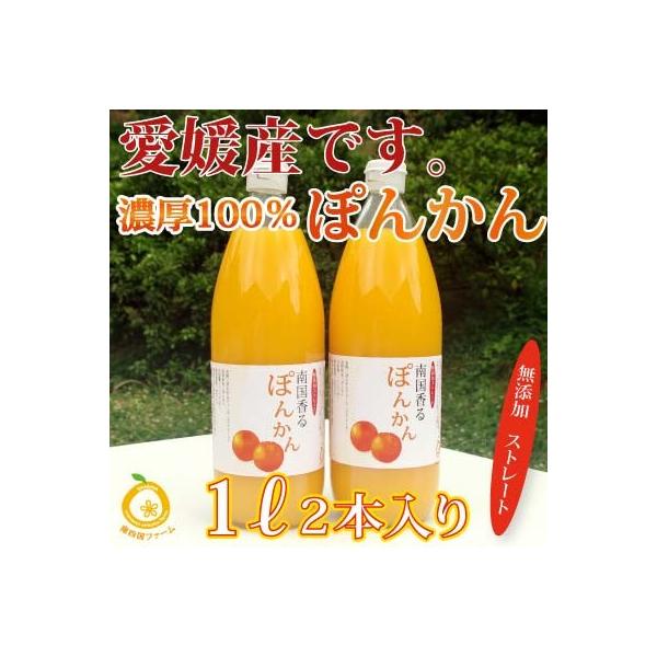 愛媛産ポンカンジュース2本 ストレート果汁1000ml x2本 : きなはいや