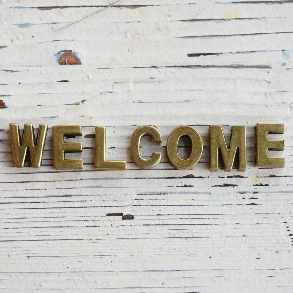 アルファベットパーツ「W」「E」「L」「C」「O」「M」「E」×各１点のセットです。