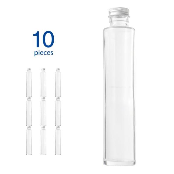 ハーバリウム用にお使いいただくのにぴったりな瓶です。入れても締め易いスクリューキャップでしっかりと密封します。■サイズ　高さ約21.5cm x 幅約4.5cm　口径約2cm■容　量　215ml(±4.5ml)