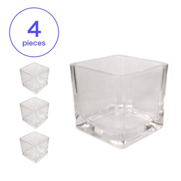 キャンドルワックスやジェルワックスを注いでオリジナルキャンドル制作にお使い頂けるグラスです。キャンドルのホルダーの容器などにもお使い頂けます。フィルムつきなので、ほこり防止に役立ちます。■サイズ：６ｃｍ×６ｃｍ■容量：１３０ｍｌ■数量：4個...