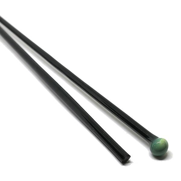 B62】ガラスロッド（黒→青緑ソーダガラス）100g : とんぼ玉専門店