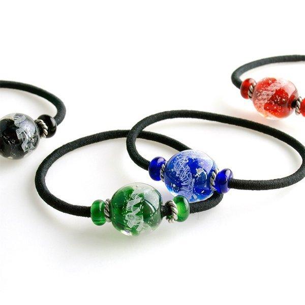 ゆきそら676*ヘアゴム 小さな雪の結晶のヘアゴム(ブルー×クリア) 5個セット – Dプリヘアログ