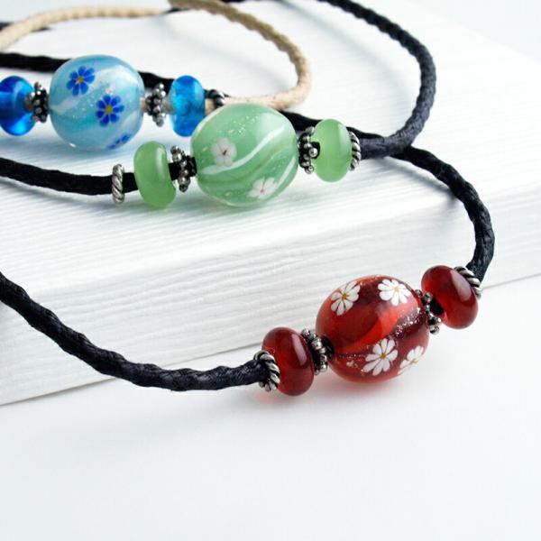 令和7年展示会用　トンボ玉ネックレスセット 多色デザイン サマー コレクション ネックレス」トンボ玉 ネックレス ガラス