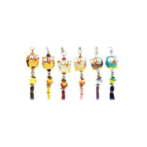 華 ふくろう mini ストラップ」厄除け お守り グッズ ふくろう