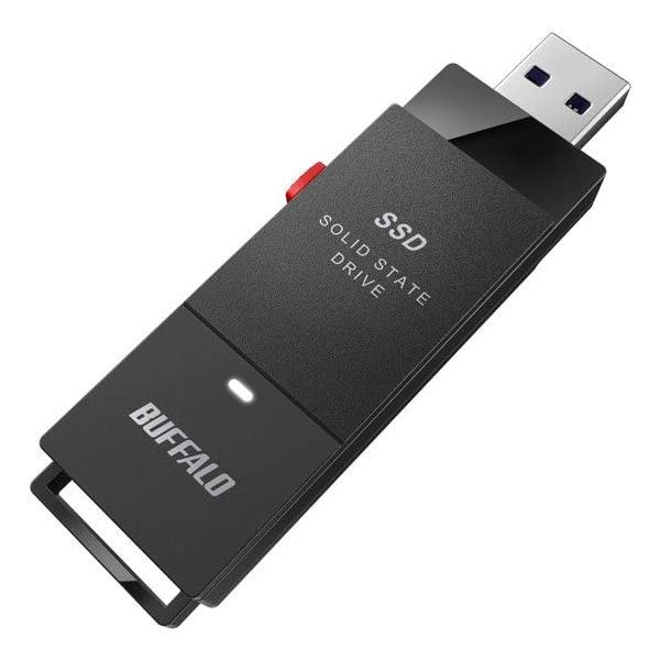 SSD-PUT1.0U3BC/D 外付けSSD ポータブル USB3.2 Gen1 スティック型 TV録画対応 1.0TB ブラック