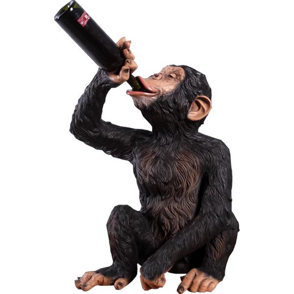 動物 オブジェ 酔っ払いチンパンジーのワインホルダー インテリア