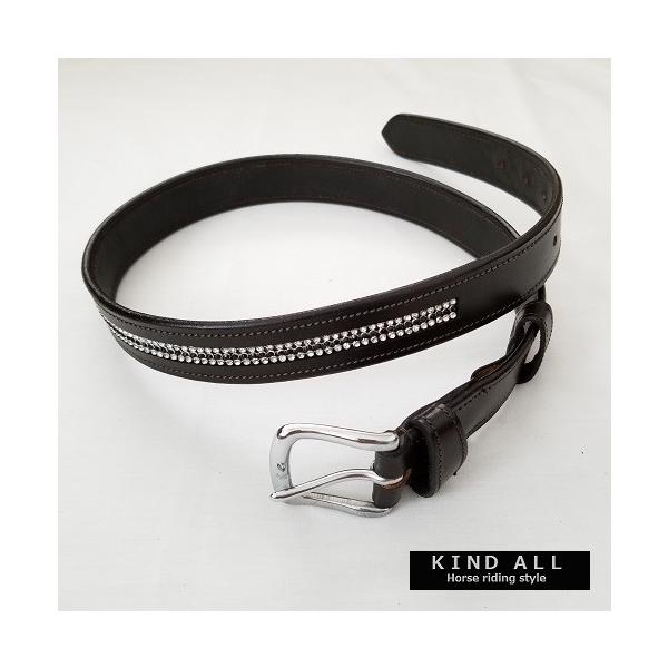 ラインストーン付きベルト 本革 乗馬用レザーベルト 乗馬 : KIND