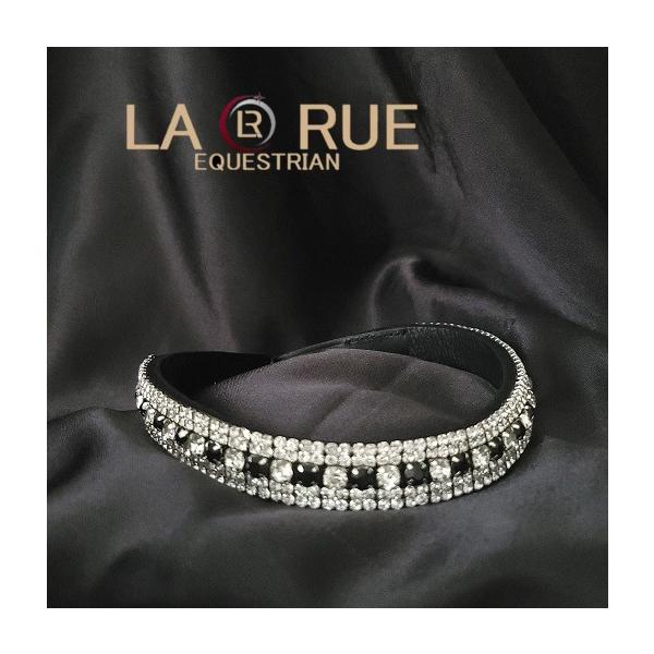 LA・RUE　スワロフスキークリスタル　5ライン　カーブ額革　乗馬用品　馬術 送料無料 LA・RUE スワロフスキークリスタル 5ライン カーブ額革
