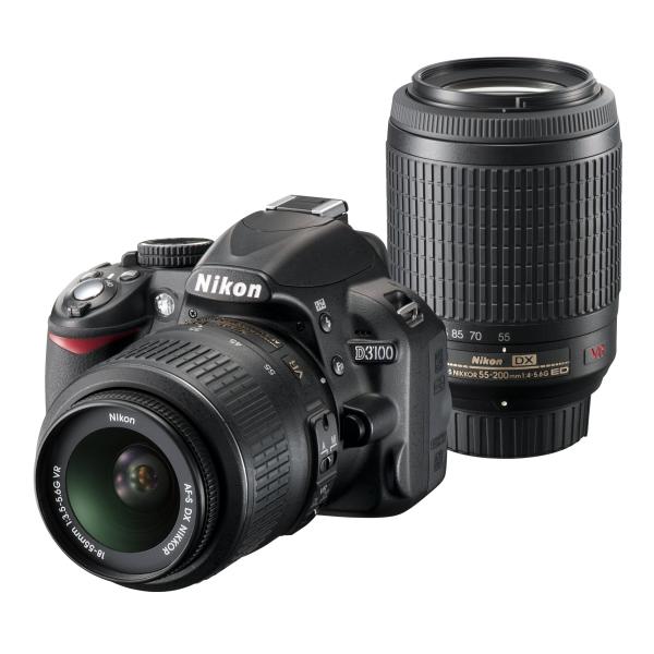 （中古品）Nikon デジタル一眼レフカメラ D3100 200mmダブルズームキットD3100WZ200 ※お届け：受注後に再メンテ、梱包します。