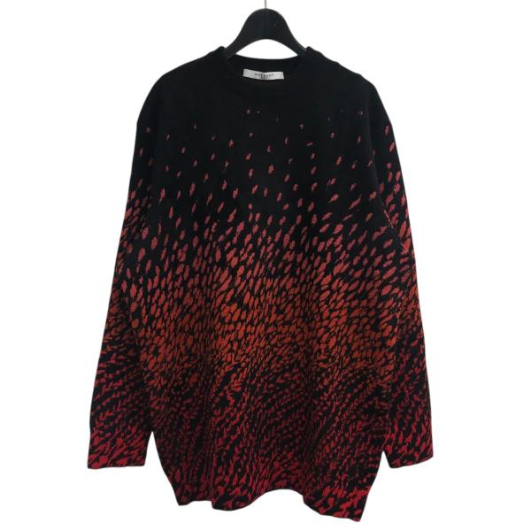 GIVENCHY ジバンシィ 総柄ニット BW907R4Z5L ブラック×レッド