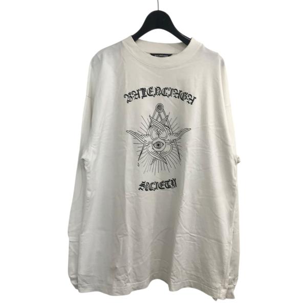 BALENCIAGA バレンシアガ プリント長袖Tシャツ 541878 ホワイト