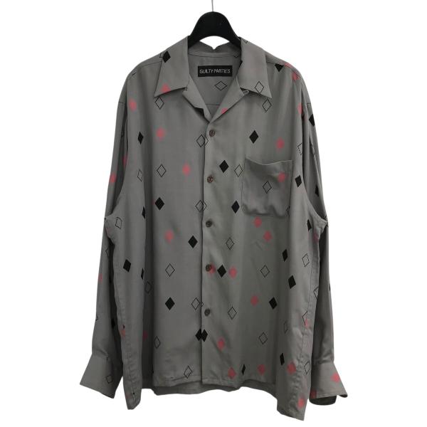 WACKO MARIA ダイヤ柄 ロングスリーブシャツ　Lサイズ 新品・未使用】 WACKO MARIA ダイヤ柄 ロングスリーブシャツ