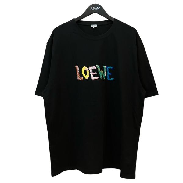 LOEWE（ロエベ） ロゴ刺繍Tシャツ H526Y22XBF ブラック サイズ：XXL