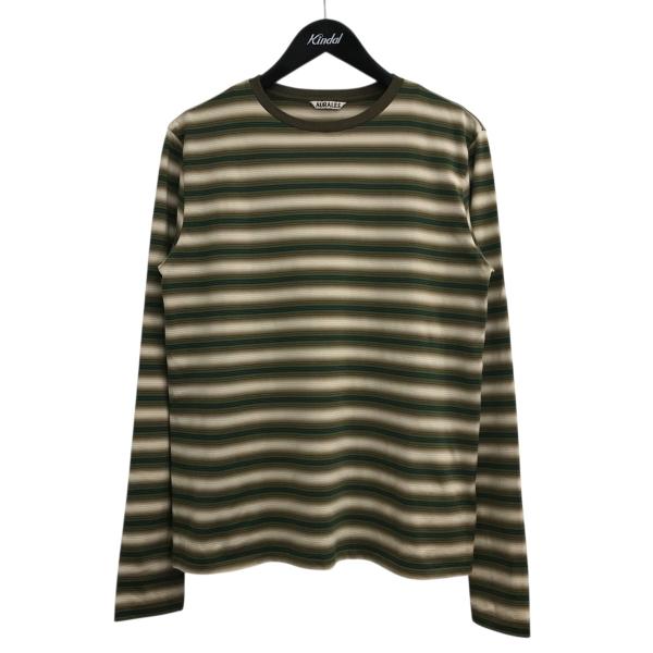 AURALEE グリーンボーダー 長袖Tシャツ AURALEE（オーラリー） 【値下げ】AURALEE 25AW 「GRADIENT STRIPE