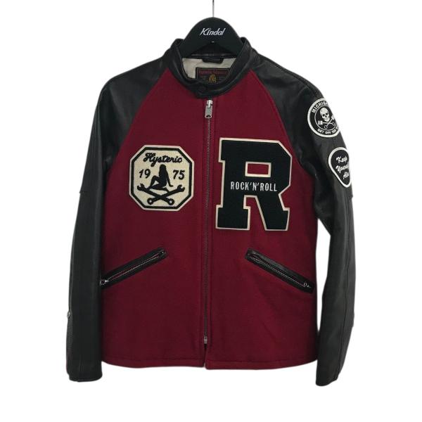 J*1様 ♡ヒステリックグラマー ピーコート 袖レザー スタジャン　黒　ブラック HYSTERIC GLAMOUR genzai Sagara Stadium Jumper – YZ