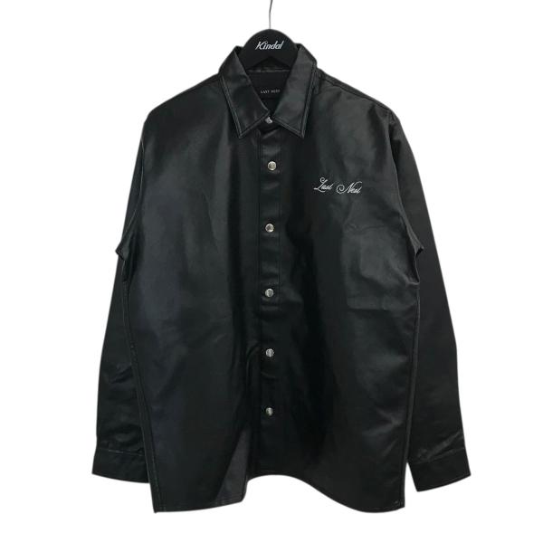 LAST NEST ブラック レザーシャツ ラストネスト LAST NEST フェイクレザーシャツ ブラック サイズ：L