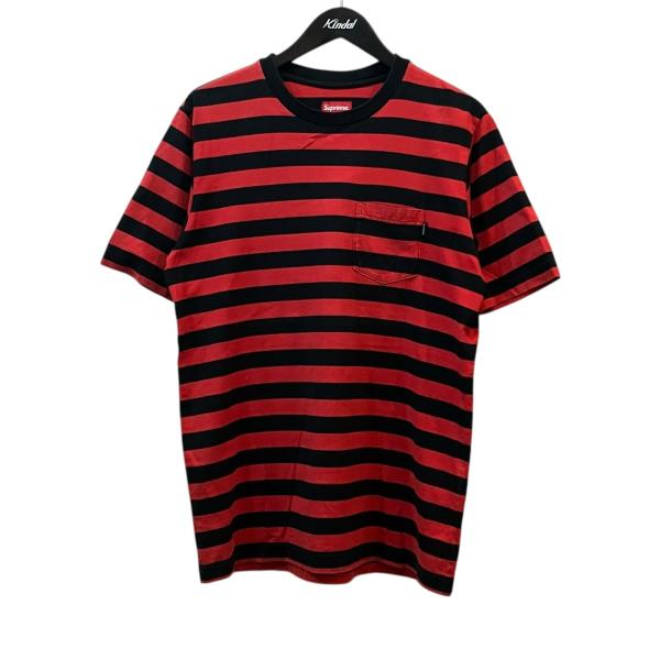 Supreme（シュプリーム） ボーダーTシャツ レッド×ブラック サイズ：M