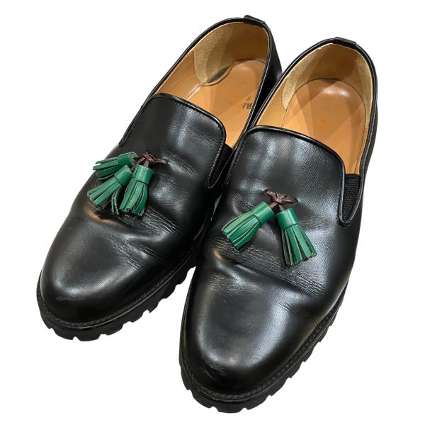 【値下げ】TOMO ＆ CO×TRADMAN’S BONSAI 「Goyomatsu Tassel Slip On」 タッセルレザースリッポン ブラッ