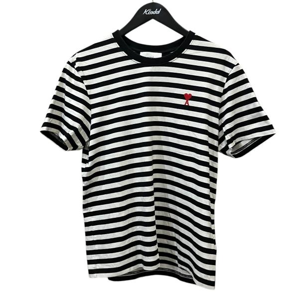 アミパリス AMI PARIS ボーダーTシャツ ホワイト×ブラック サイズ：M