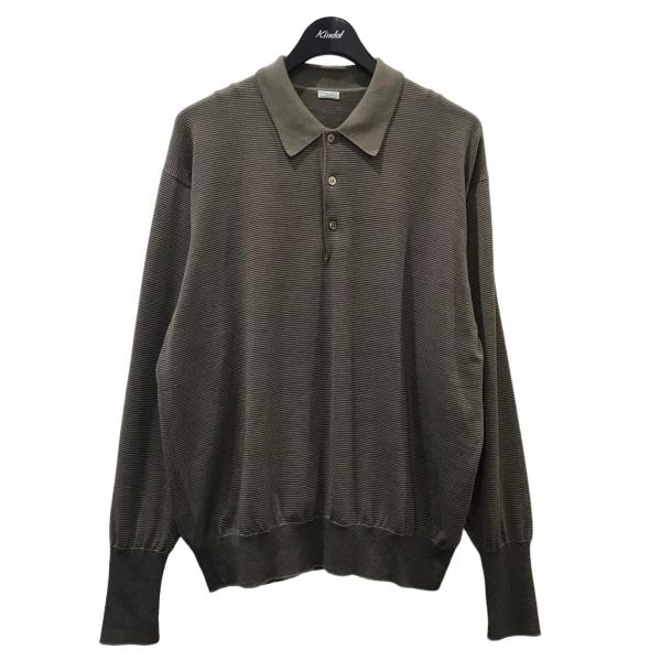値下げ】A．PRESSE 23AW ボーダー柄長袖ニットポロシャツ L／S Knit 
