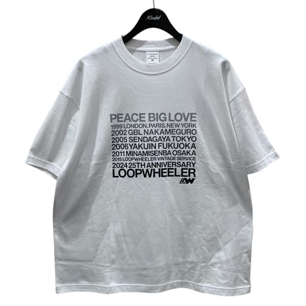 LOOPWHEELER ループウィラー 25周年 プリントTシャツ ホワイト LOOPWHEELER ループウィラー 25周年 プリントTシャツ ホワイト