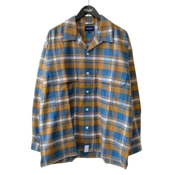 DESCENDANT ディセンダント チェック シャツ マスタード、ブルー