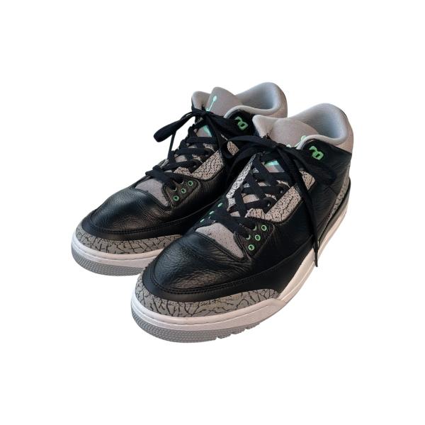 ナイキ NIKE Air Jordan 3 Retro Green Glow ローカットスニーカー CT8532-031 ブラック サイズ：32