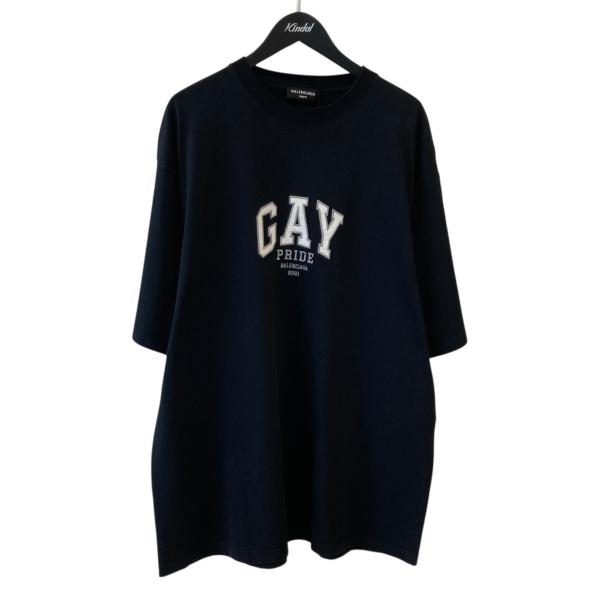 バレンシアガ　Tシャツ　刺繍　やまと着用　L 半袖Tシャツ ロゴ刺繍 オーセンティック AUTHENTIC 22SS バレンシアガ トップス