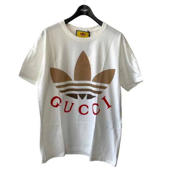 値下げ】GUCCI 23SS／×ADIDAS／548334 Tシャツ ホワイト サイズ：M  