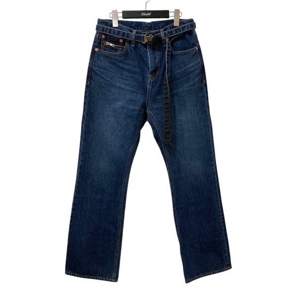 sacai サカイ ベルテッド デニムパンツ ジーンズ インディゴ M sacai 【値下げ】sacai ベルテッドデニムパンツ SCM-081