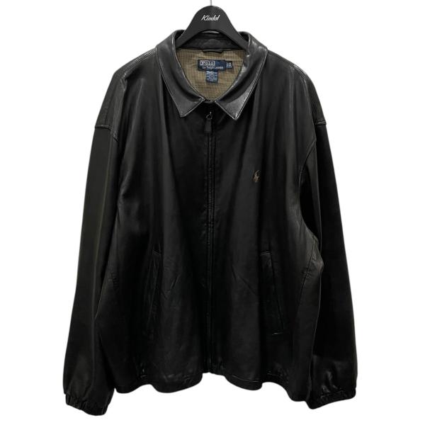Ralph Lauren ブラックレザージャケット POLO RALPH LAUREN ポロラルフローレン 90s ジップアップレザー