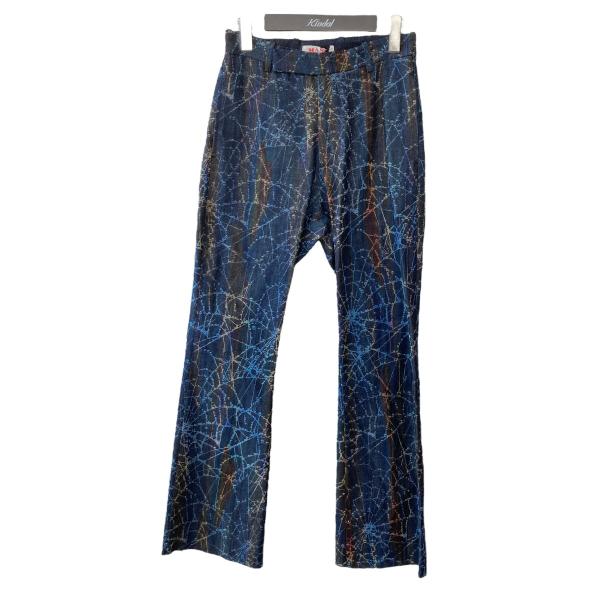 値下げ】MASU 24AW FLOCKY RAINBOW WEB FLARE PANTS 加工 フレアデニム