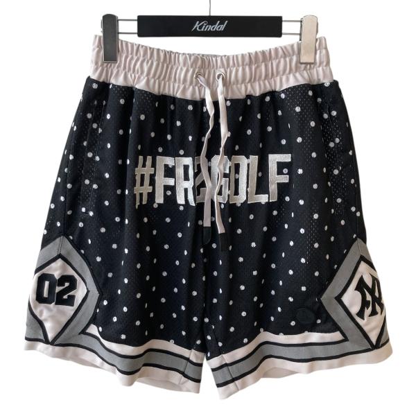 未使用級FR2 ゴルフハーフパンツ Lサイズ　ブラック #FR2GOLF FR2 エフアールツーゴルフ FR2GOLF ハーフパンツ ブラック×ホワイト