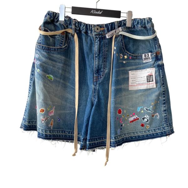 未使用品 ミハラヤスヒロ ダメージ加工 デニム ショートパンツ 38 黒 MAISON MIHARA YASUHIRO（メゾン ミハラヤスヒロ） Maison MIHARA