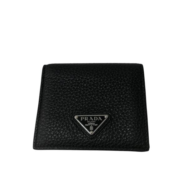PRADA（プラダ） PRADA 2つ折り財布 ブラック×グリーン : カインドオル