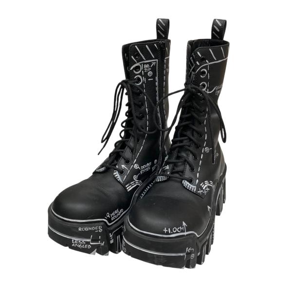 値引き交渉受け付けますBalenciaga ブラックブーツ BALENCIAGA(バレンシアガ) SANTIAGO BOOTIE 745530 サイドジップ