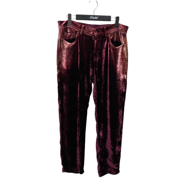 値下げ】Saint Laurent Paris Burgundy Velvet Pants ベロアパンツ