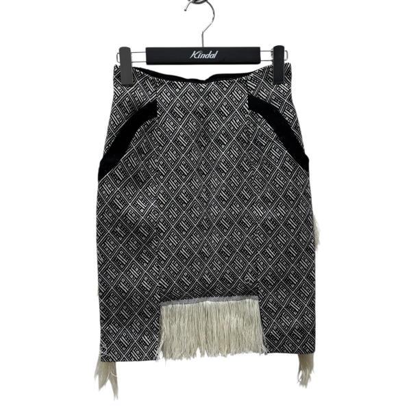 マメクロゴウチ mame kurogouchi こぎん刺しフリンジ スカート MM15AW