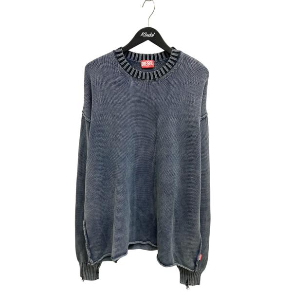 限定値下げ DIESEL ネイビー ジップアップニット Sサイズ DIESEL（ディーゼル） ニット A17842 ネイビー サイズ：L