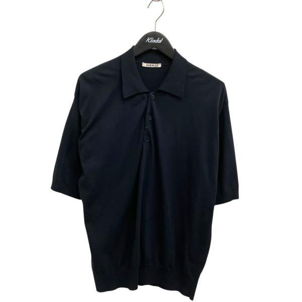 【美品】AURALEE ポロシャツ A20SP02KN 黒 サイズ5 AURALEE（オーラリー） AURALEE SUPER HIGH GAUGE COTTON KNIT POLO