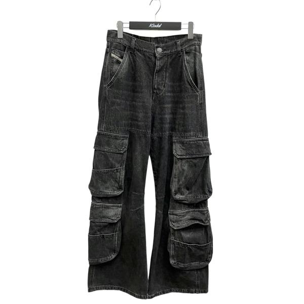 【値下げ】DIESEL D-Sire-Cargo-S デニムカーゴパンツ 0HLAA ブラック サイズ：W23 (イオンモール橿原店)