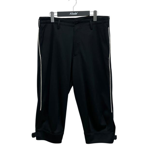 【値下げ】GROUND Y 25SS POLYESTER SMOOTH HEM BELT PANTS パンツ GP-P19-900 ブラック×ホワイト