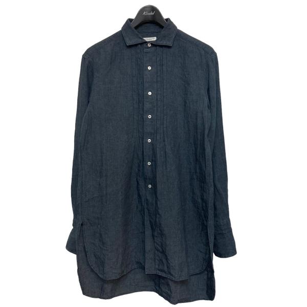 値下げ】SUS SOUS DRESS SHIRTS リネンシャツ グレー サイズ：7 (京都 