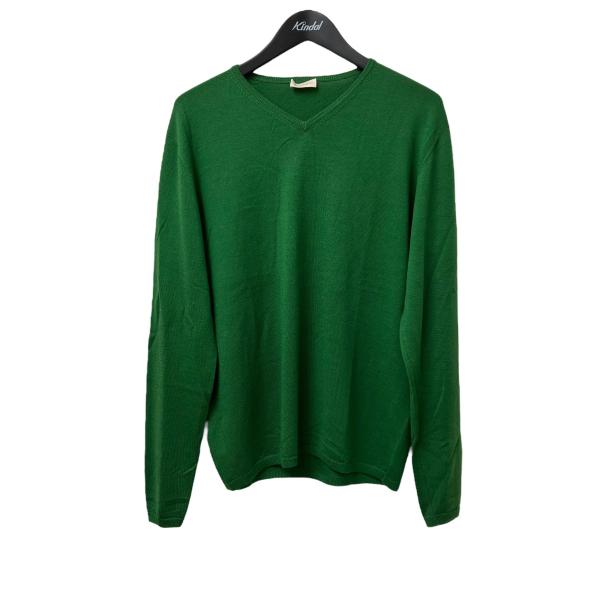 【美品クリーニング済】CRUCIANIオリーブグリーンウールネップニット48 美品クリーニング済】CRUCIANIオリーブグリーンウールネップ