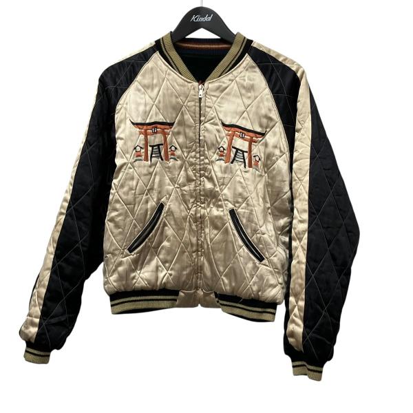 東洋エンタープライズ　スカジャン　サテン テーラー東洋スカジャン【BLACK EAGLE×TANGLED DRAGONS】リバーシブル