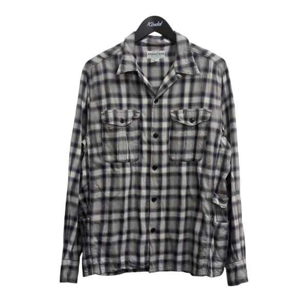 SASSAFRAS（ササフラス） チェックシャツ グレー×パープル サイズ：S